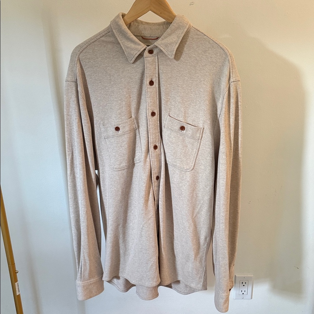 Faherty Light Beige Casual Button-Down Shirt - image 1